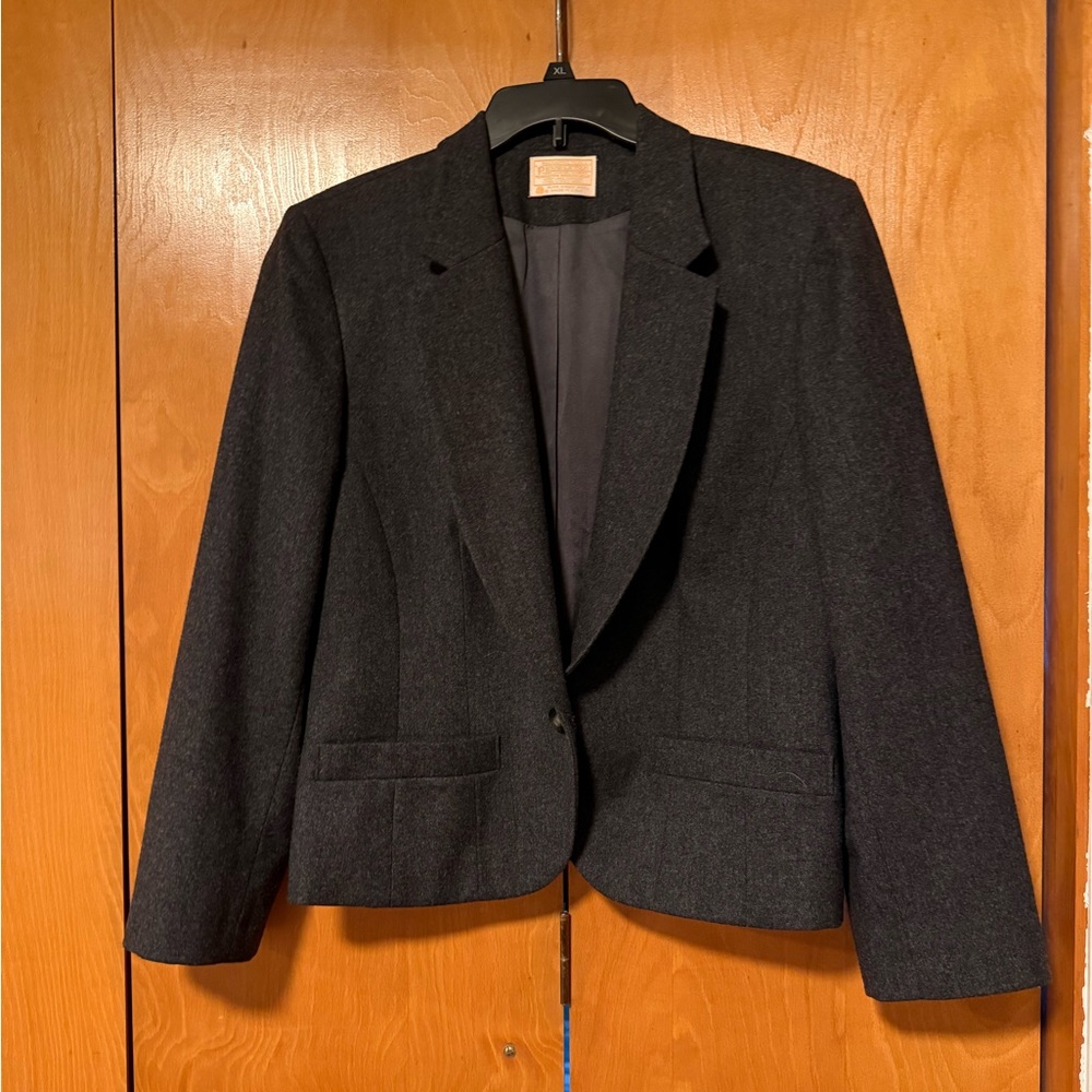 Pendleton Charcoal Gray Pure Wool Women's Blazer made in USA